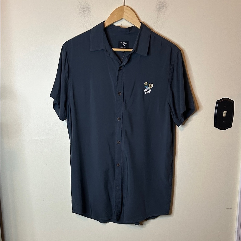 Pac Sun Dark Blue Casual Button Down Shirt Size S NWT